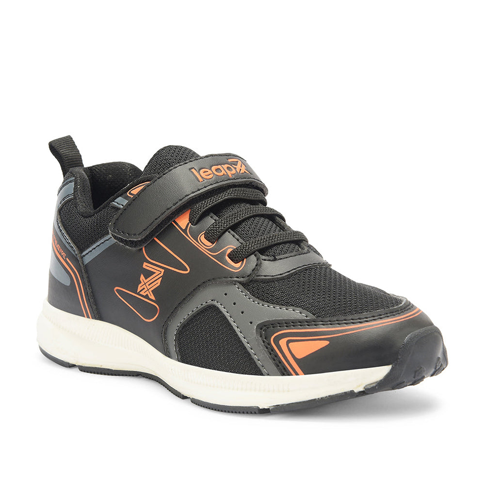 Leap7x By Liberty Kids DECLAN-EL Black Sports Non Lacing Shoes