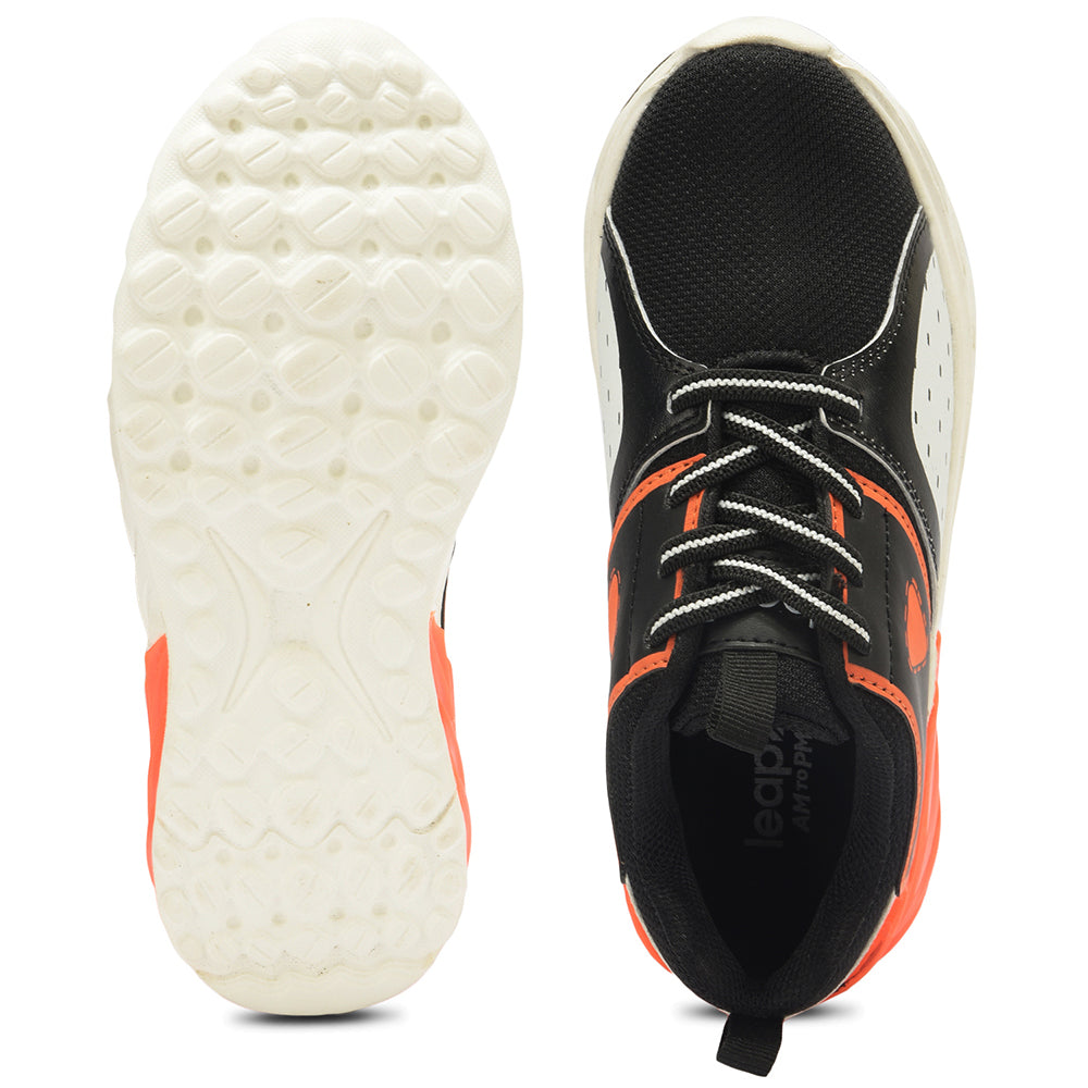 Leap7x By Liberty Kids ANTONY-E Black Sports Non Lacing Shoes