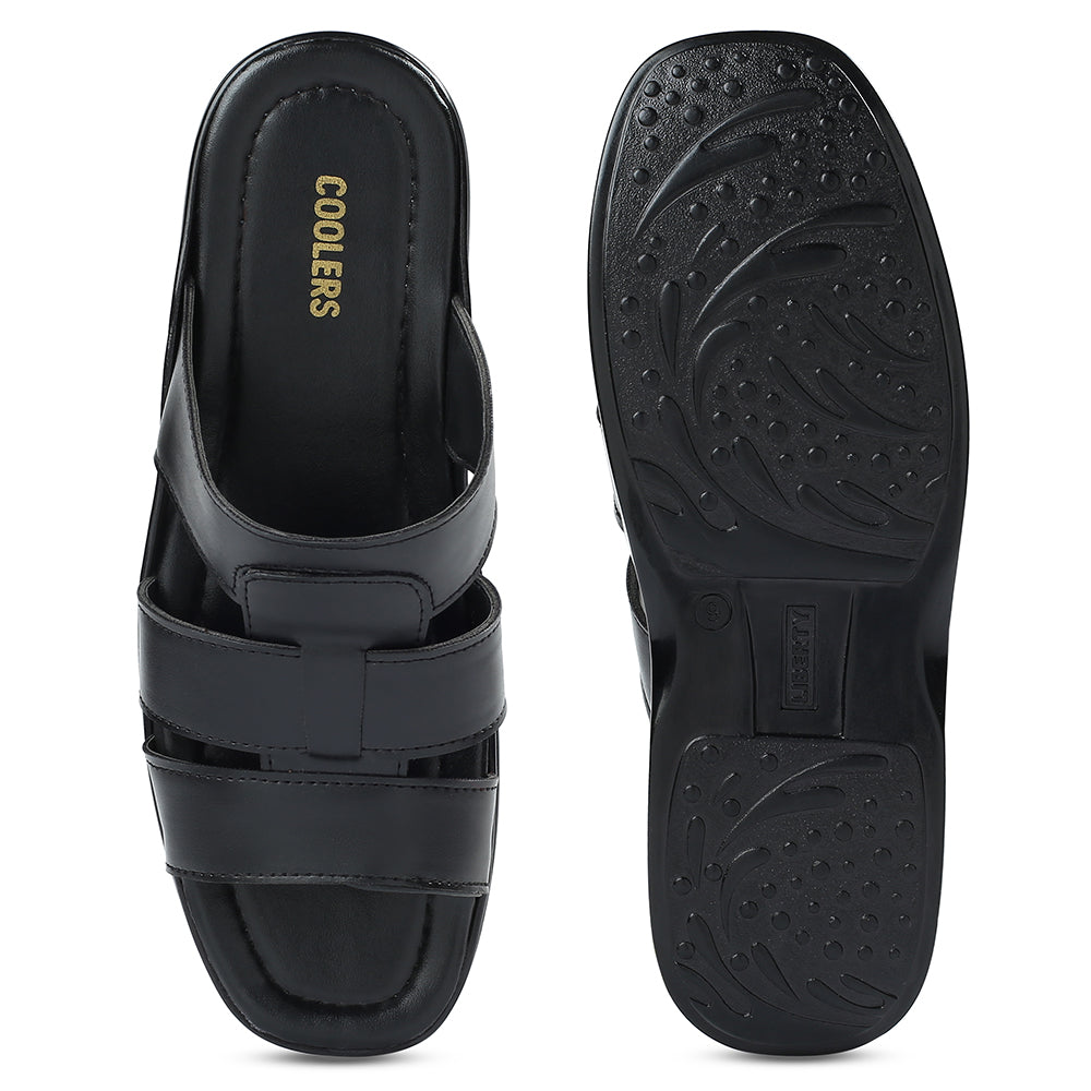 Coolers Black Casual Slipper For Men COOL99-628 