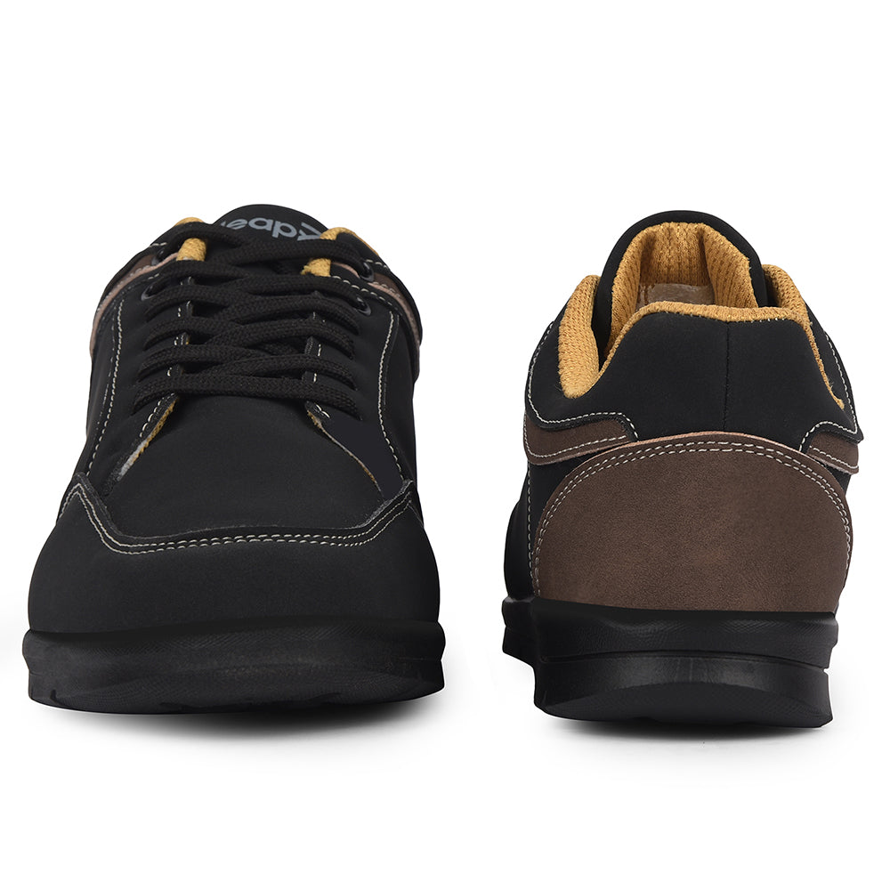 Buy Leap7x Black Casual Lacing Sneakers For Men FRINKS-1E