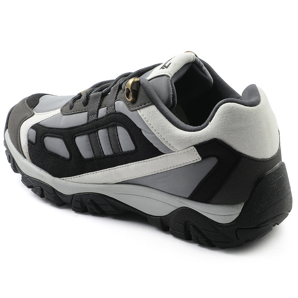 Leap7x Light Grey Sports Lacing Running Shoes For Men EAST-1 By Liberty