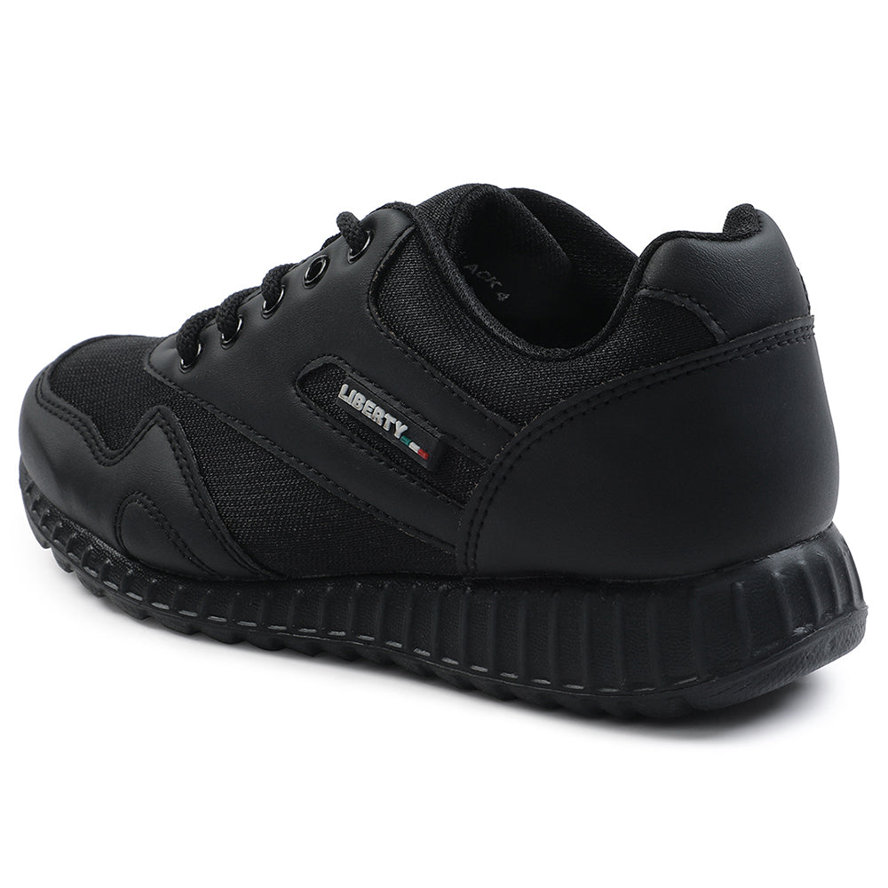 Force 10 Black Lacing Uniform School Shoes For Kids 9906-90GN By Liberty