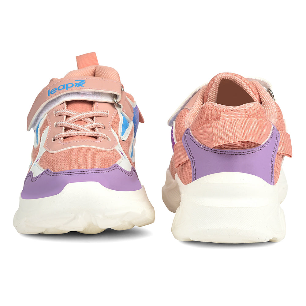 Buy Leap7x Peach Sports Non Lacing Walking Shoes For Kids