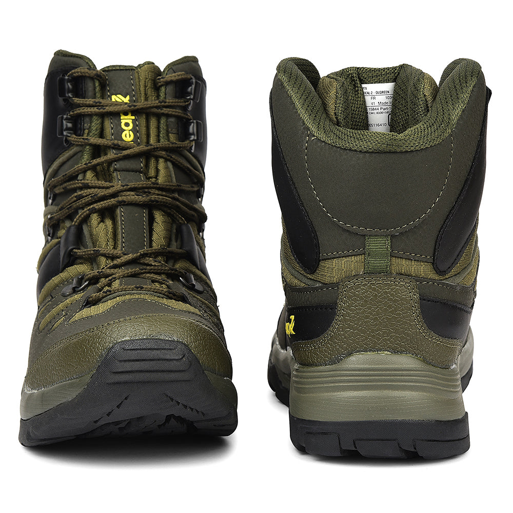 Buy Leap7x Olive Green Sports Lacing Trekking Shoes For Men
