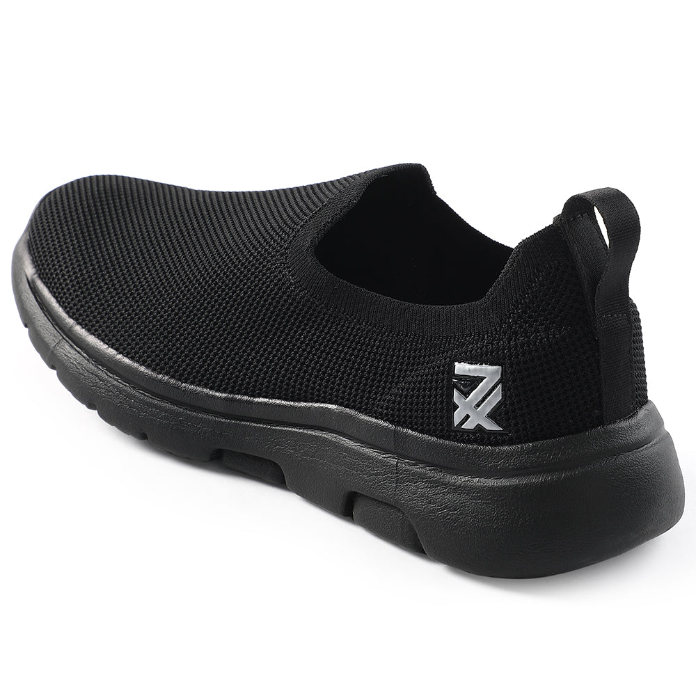 Leap7x Black Sports Non Lacing Walking Shoes For Men GHD-89E 