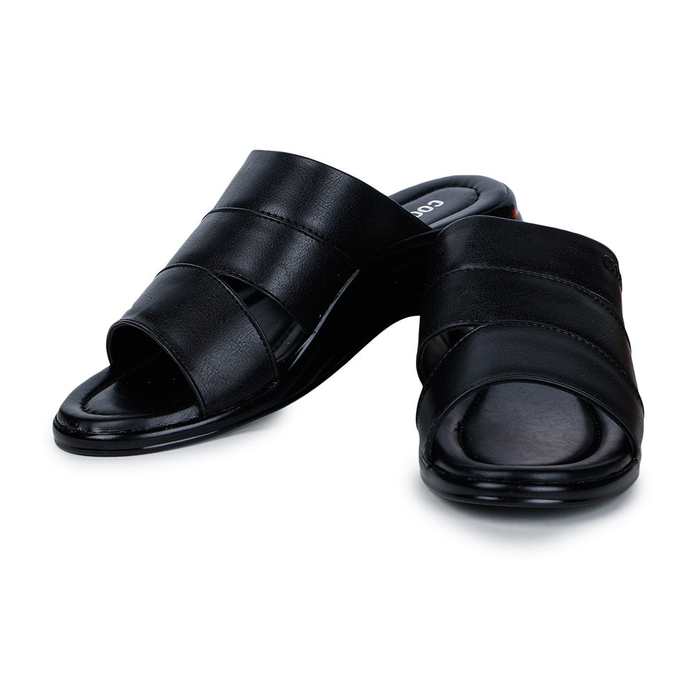 Coolers Casual (Black) Slippers For Men 7123-31 By Liberty
