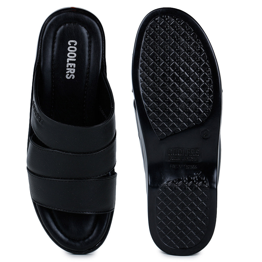 Coolers Casual (Black) Slippers For Men 7123-31 By Liberty