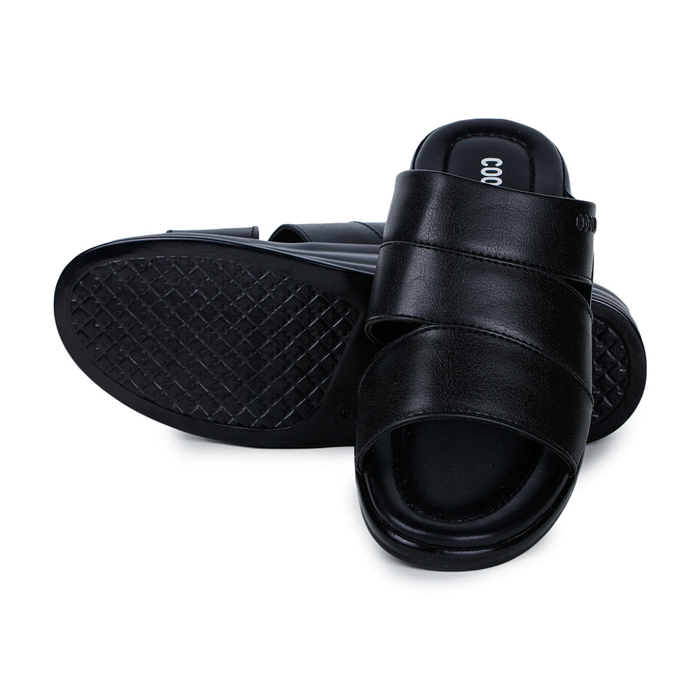 Coolers Casual (Black) Slippers For Men 7123-31 By Liberty