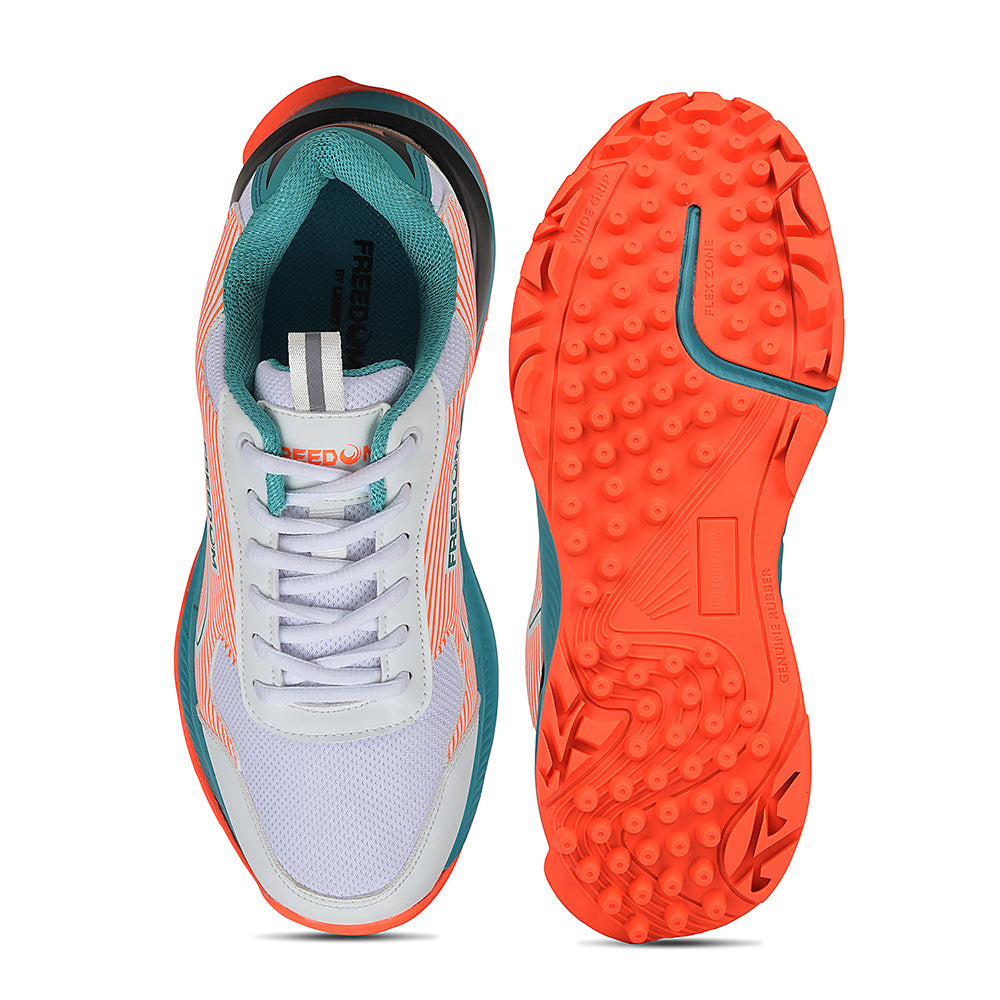 Freedom Orange Sports Lace-Up Cricket Shoes For Men STRIKER-1 By Liberty