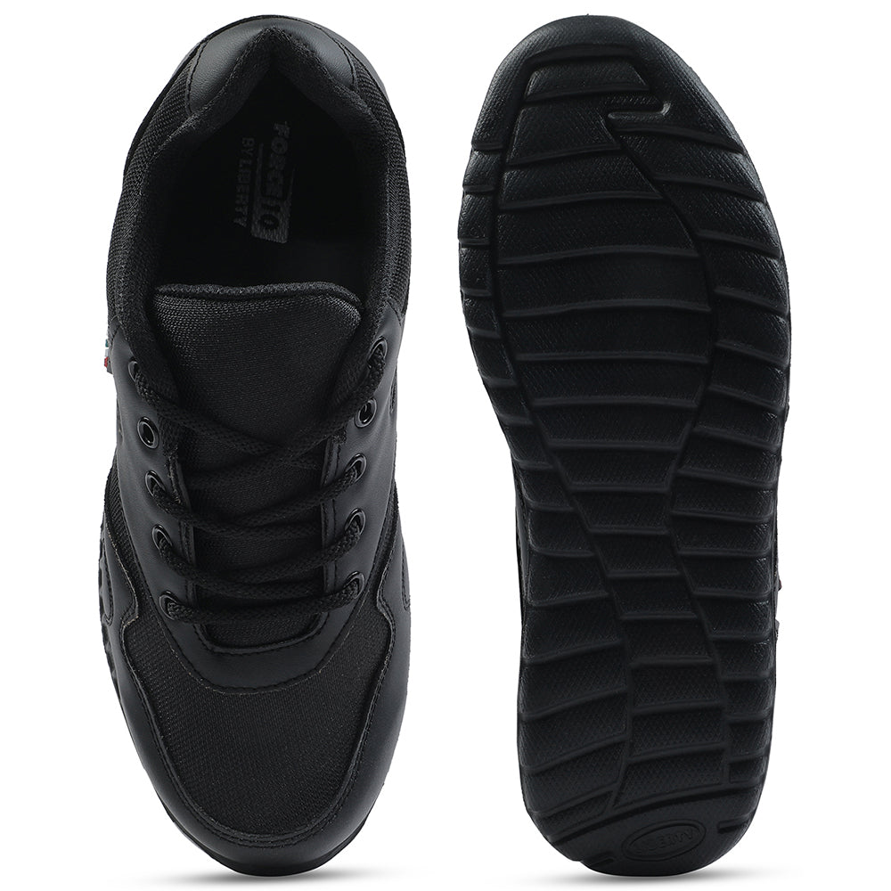 Force 10 Black Lacing Uniform School Shoes For Kids 9906-90GN By Liberty