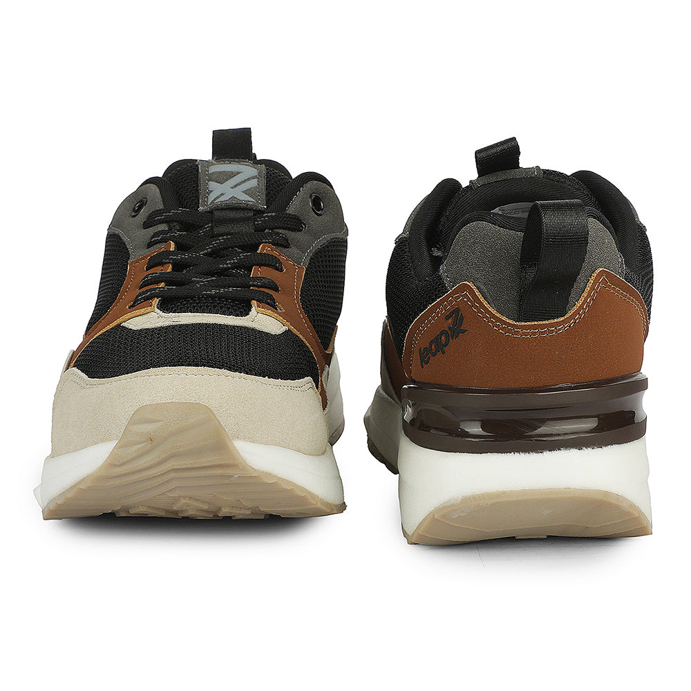 Buy Leap7X ZX-MS-10 Black Sports Lacing Running Shoes for Men