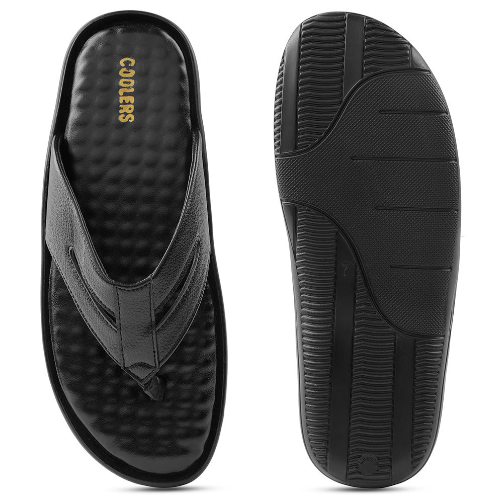 Coolers Black Casual Slipper For Men HML-2E 