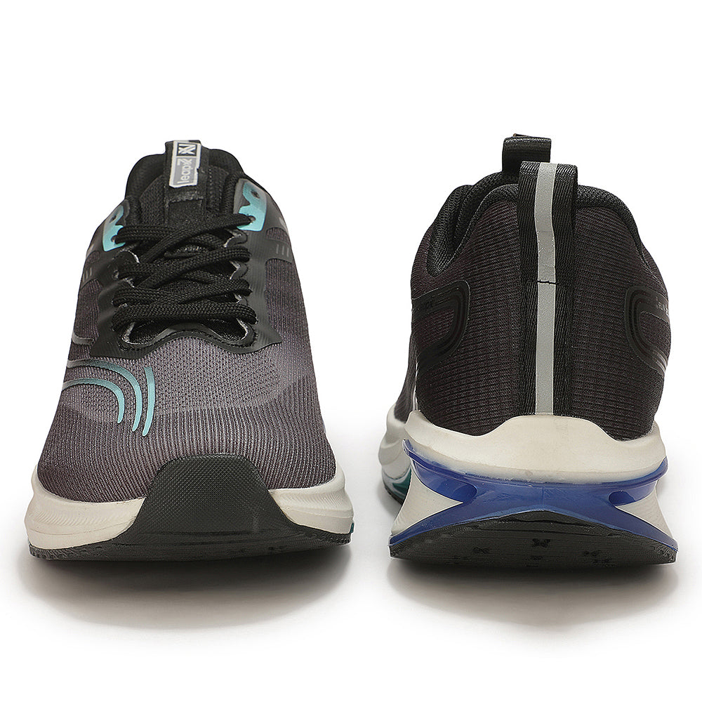 Buy Leap7X ZX-M-41E Black Sports Lacing Running Shoes for Men