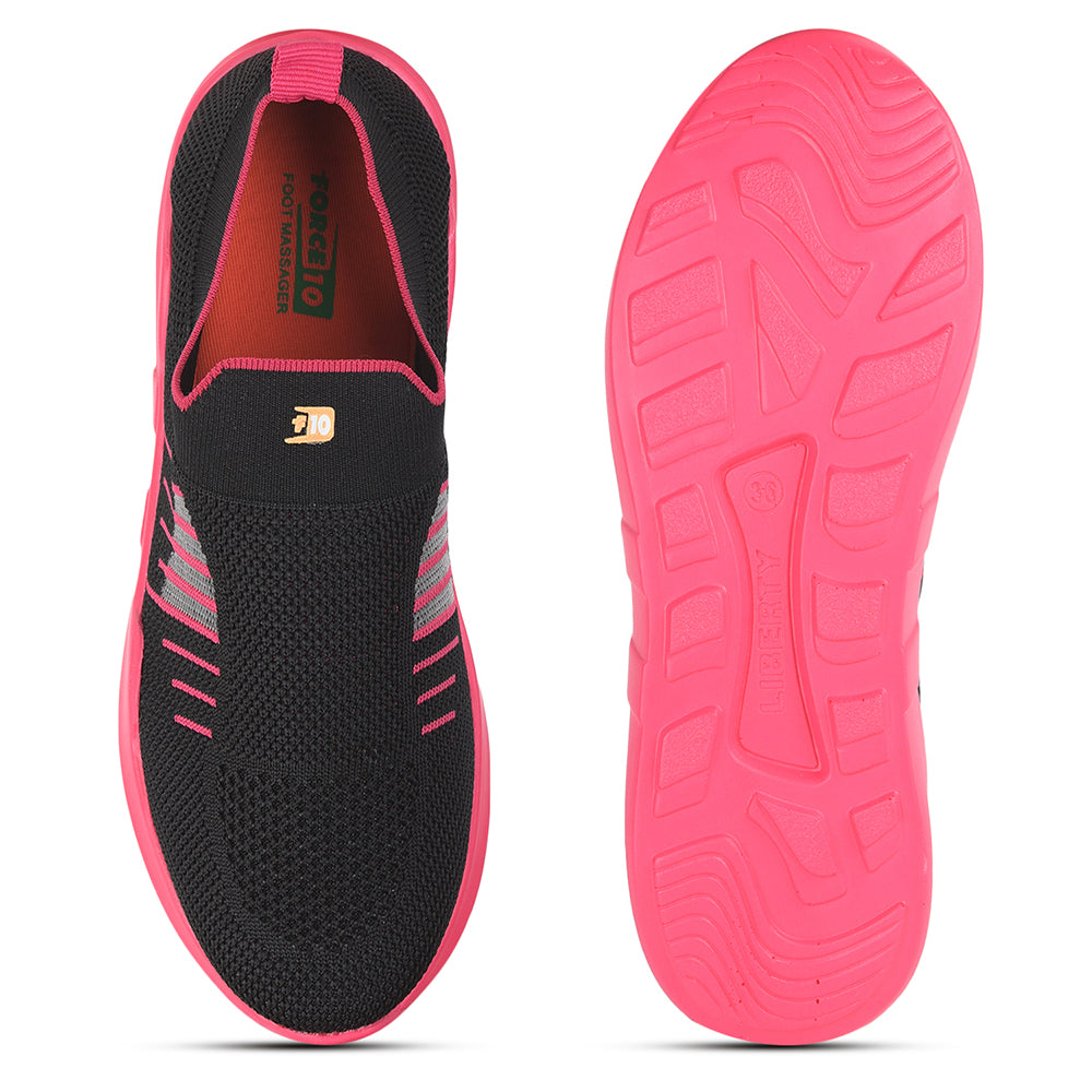 Force 1 Non-Lacing Black Casual Slip On Shoes For Women AVILA-36 By Liberty