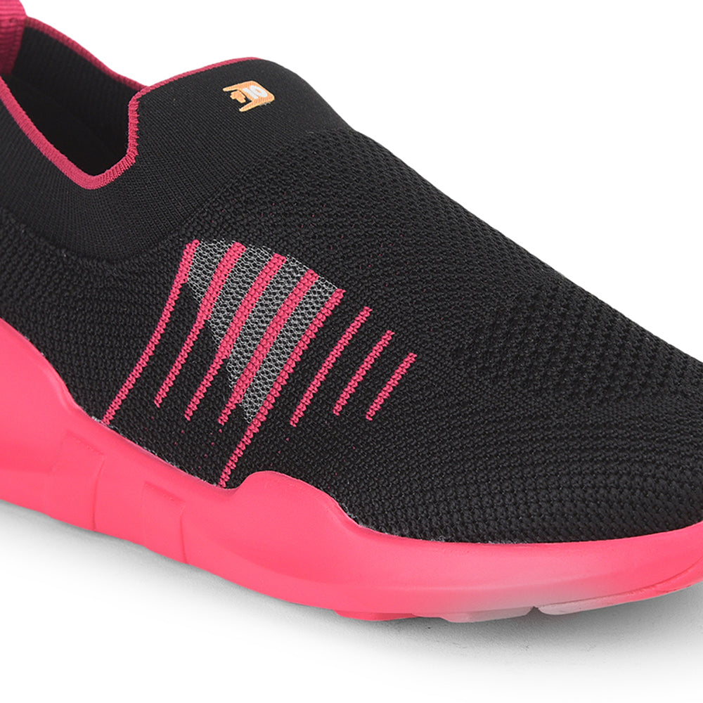 Force 1 Non-Lacing Black Casual Slip On Shoes For Women AVILA-36 By Liberty