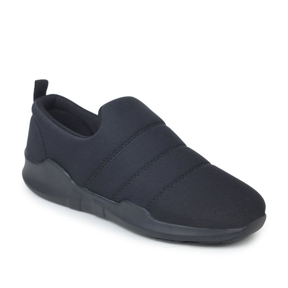 Force 1 Non Lacing Black Casual Slip on Shoes For Women AVILA-BLK By Liberty