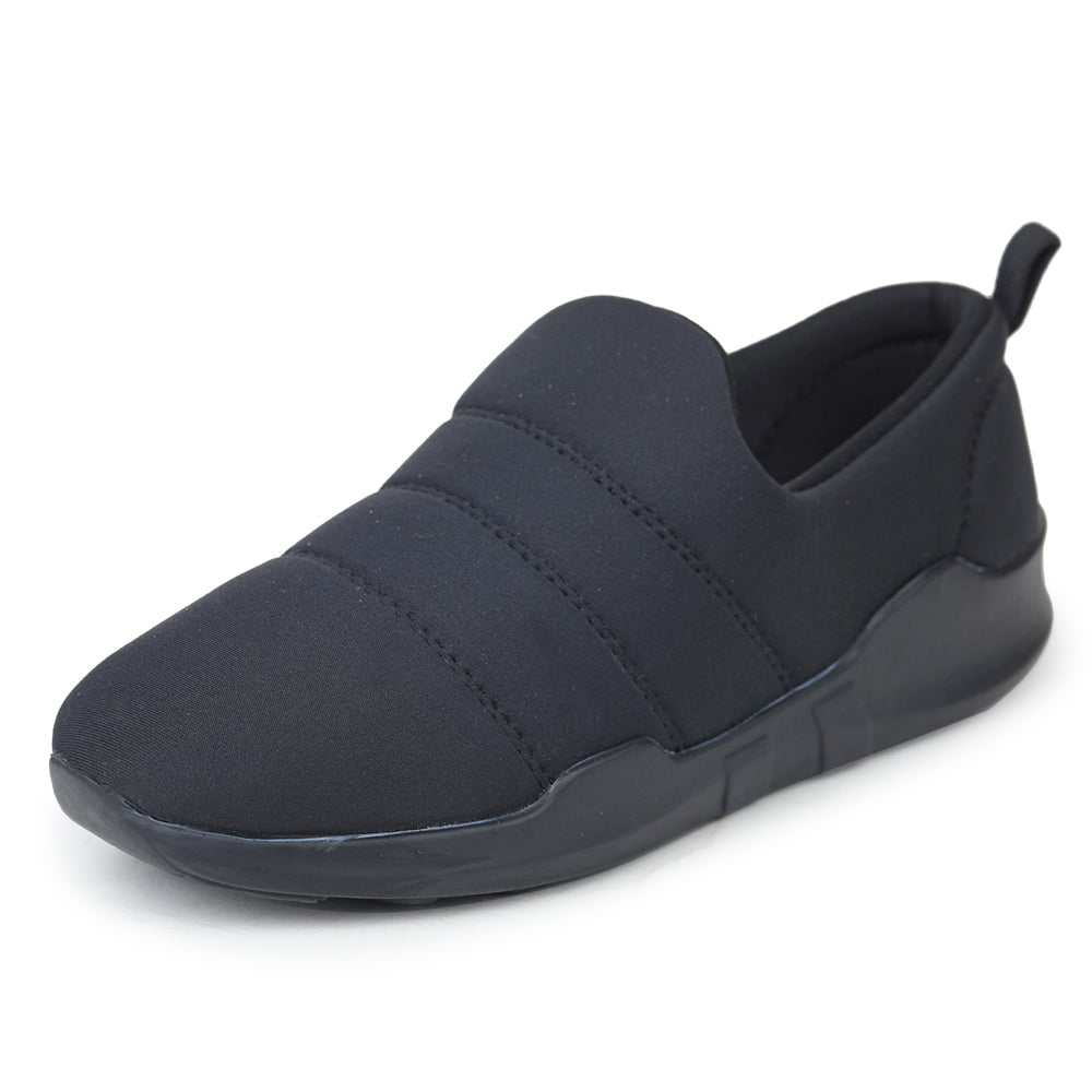 Force 1 Non Lacing Black Casual Slip on Shoes For Women AVILA-BLK By Liberty