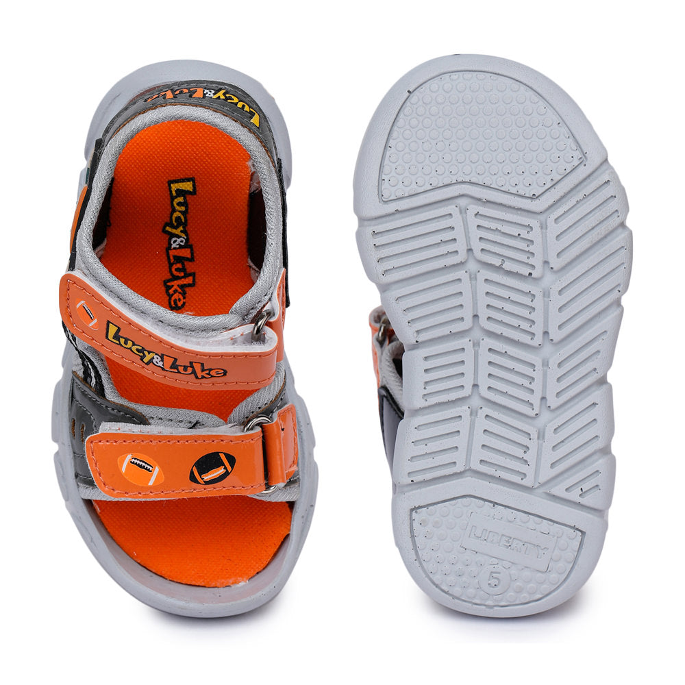 Lucy & Luke (Orange) Casual Sandal For Kids FLYNN-11 By Liberty
