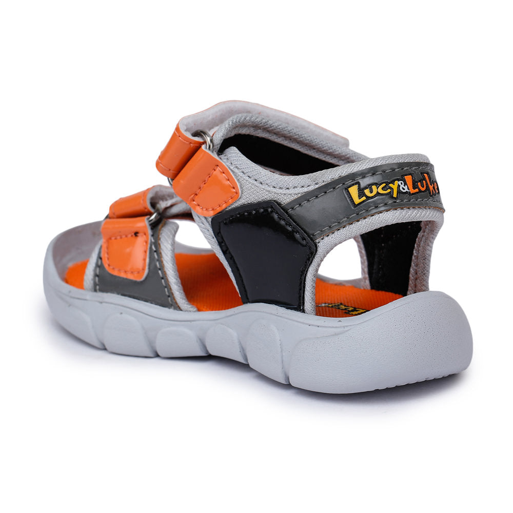 Lucy & Luke (Orange) Casual Sandal For Kids FLYNN-11 By Liberty