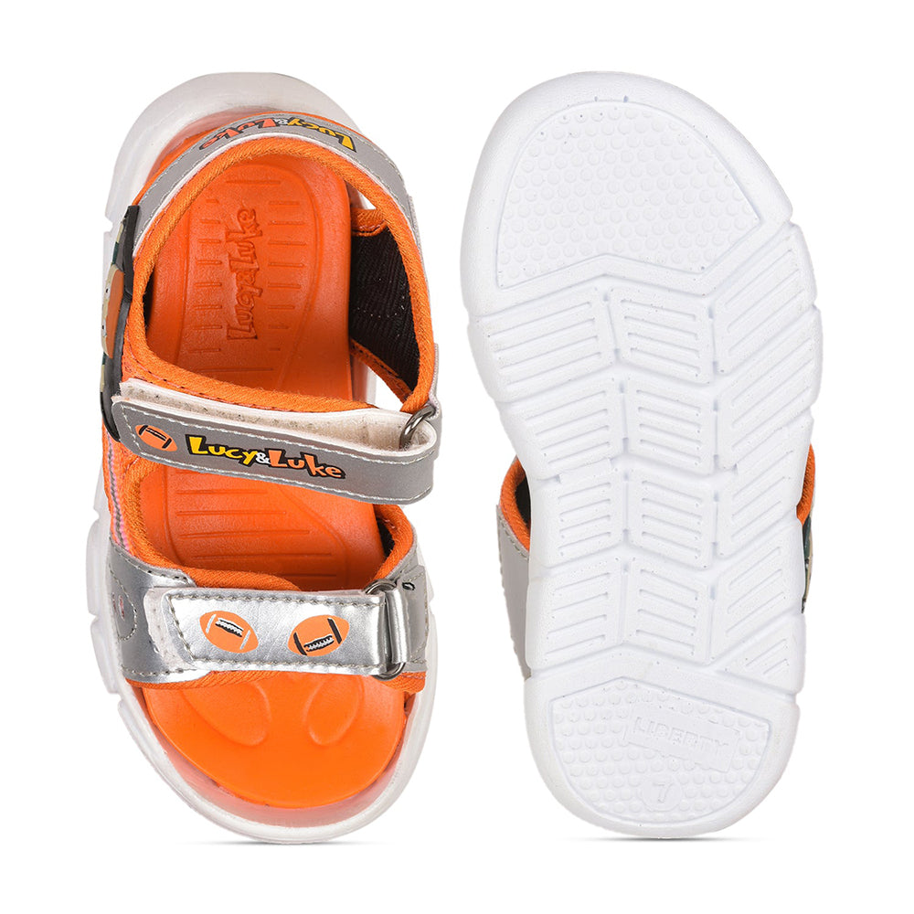 Lucy & Luke (Orange) Casual Sandal For Kids FLYNN-27 By Liberty