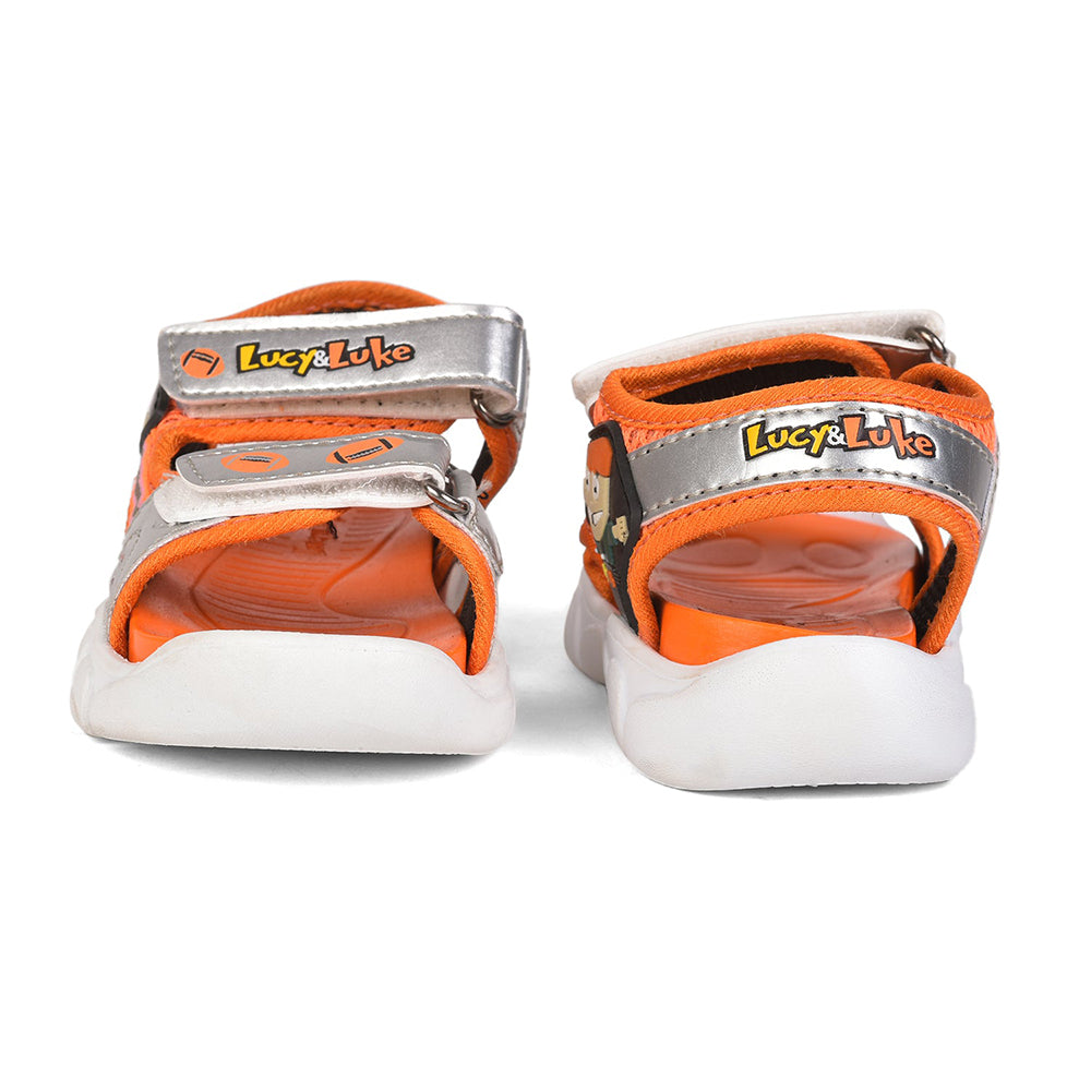 Lucy & Luke (Orange) Casual Sandal For Kids FLYNN-27 By Liberty