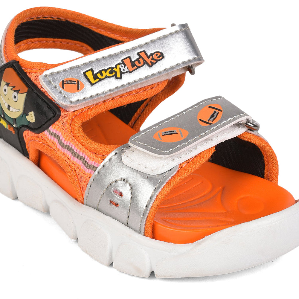 Lucy & Luke (Orange) Casual Sandal For Kids FLYNN-27 By Liberty