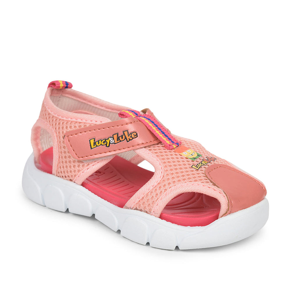 Lucy & Luke (Peach) Casual Sandal For Kids FLYNN-29 By Liberty