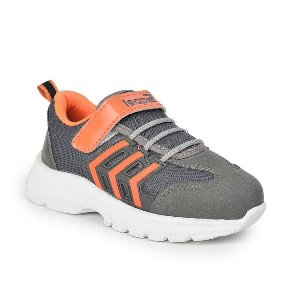 Leap7x Non Lacing Casual Shoes For Kids (Grey) (JEEVA-2) By Liberty