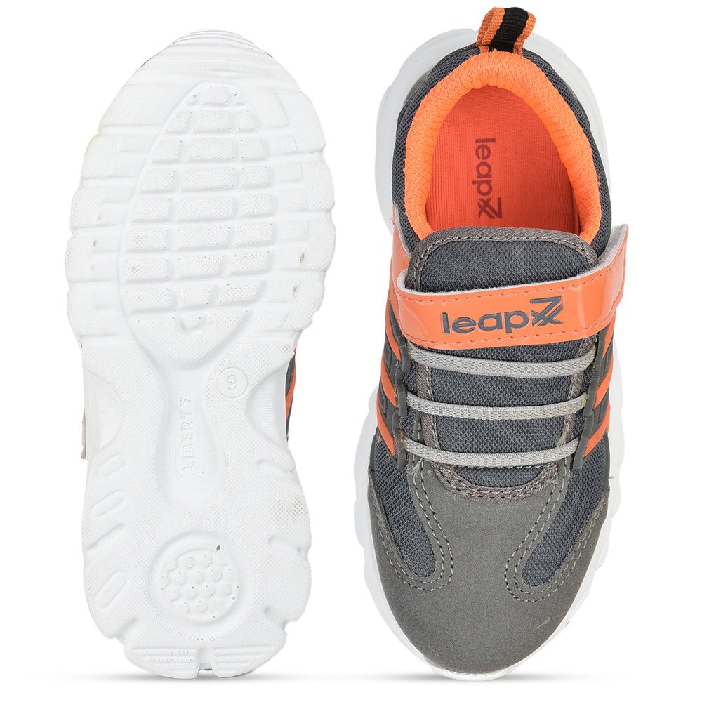 Leap7x Non Lacing Casual Shoes For Kids (Grey) (JEEVA-2) By Liberty