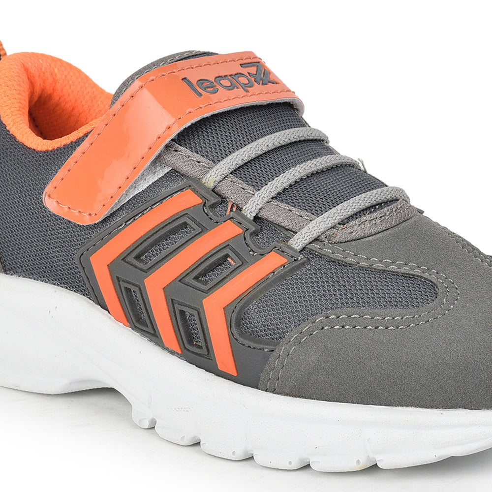 Leap7x Non Lacing Casual Shoes For Kids (Grey) (JEEVA-2) By Liberty