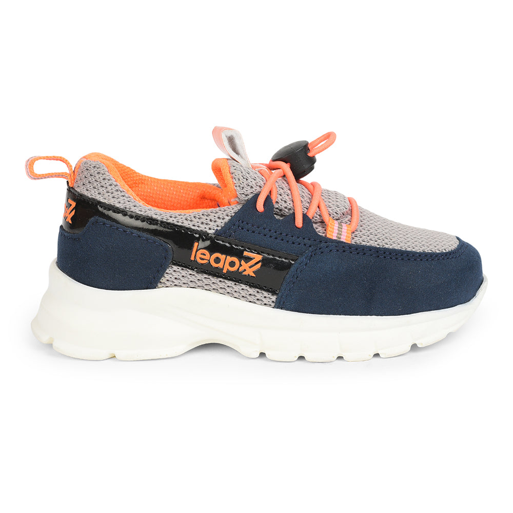 Leap7x Lacing Casual Shoes For Kids (L.Grey) JEEVA-5 By Liberty