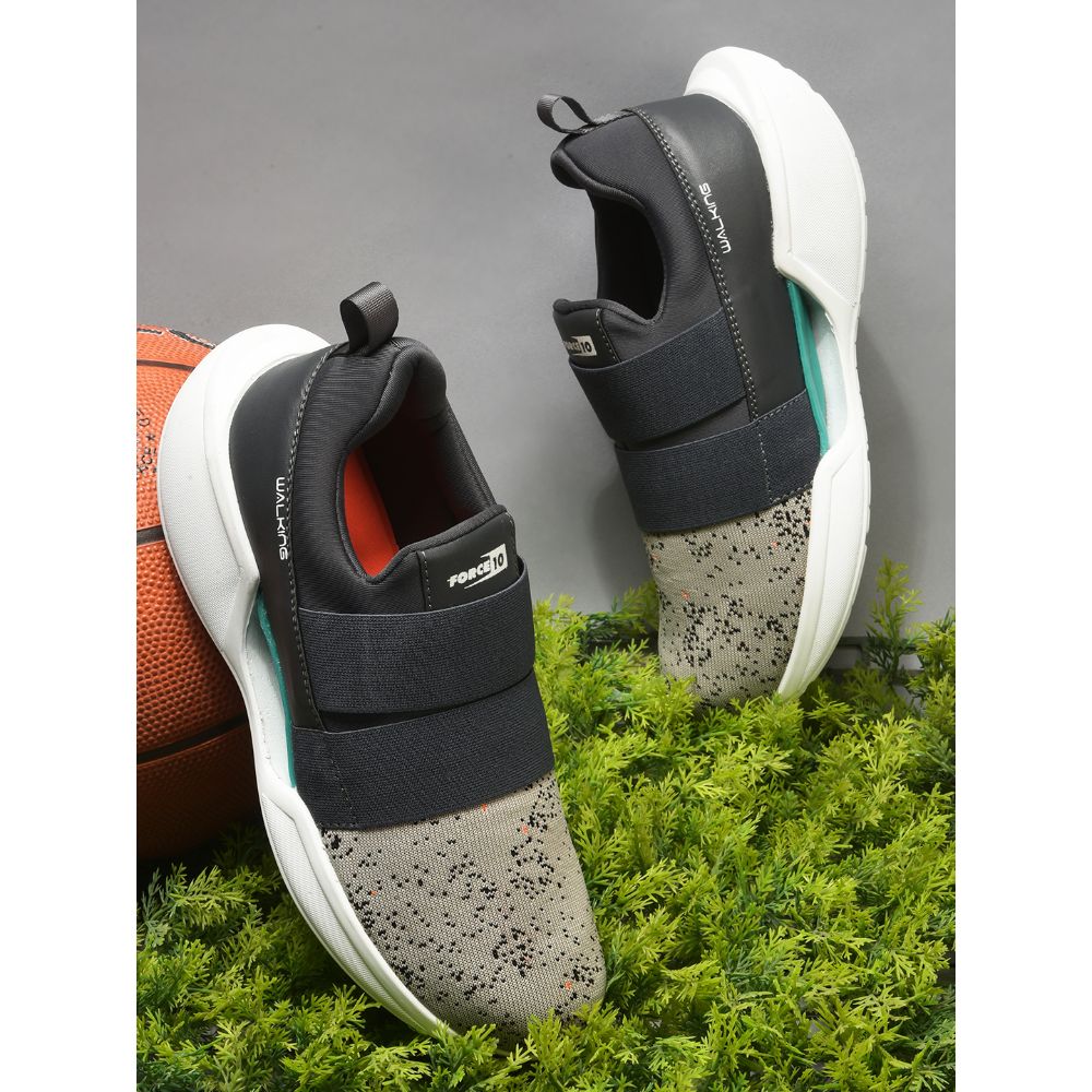 Force 1 Sports Non Lacing Shoes For Men (Grey) RECARDO-E By Liberty
