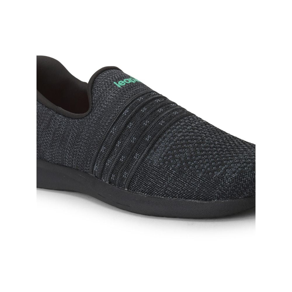 Leap7x Casual Black Non Lacing Shoe For Men RORY-12 By Liberty