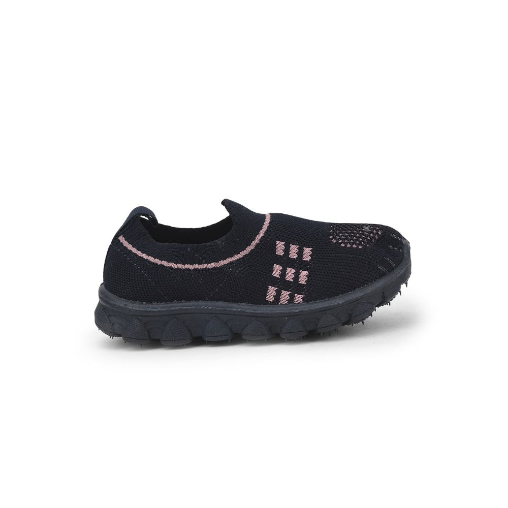 Lucy & Luke (Navy Blue) Casual Non Lacing Shoes For Kids KDL-7 By Liberty
