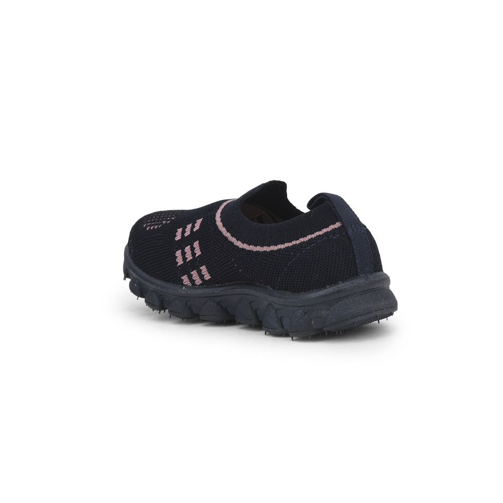 Lucy & Luke (Navy Blue) Casual Non Lacing Shoes For Kids KDL-7 By Liberty