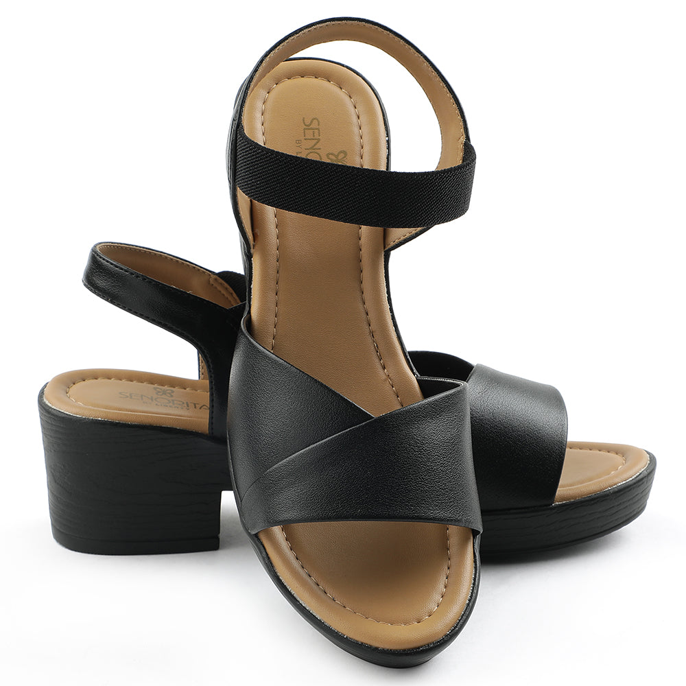 Senorita Black Casual Block Heel Sandal For Women D839-05 