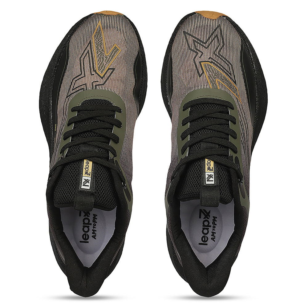 Buy Leap7X ZLP-XM-19 Olive Green Sports Lacing Running Shoes for Men