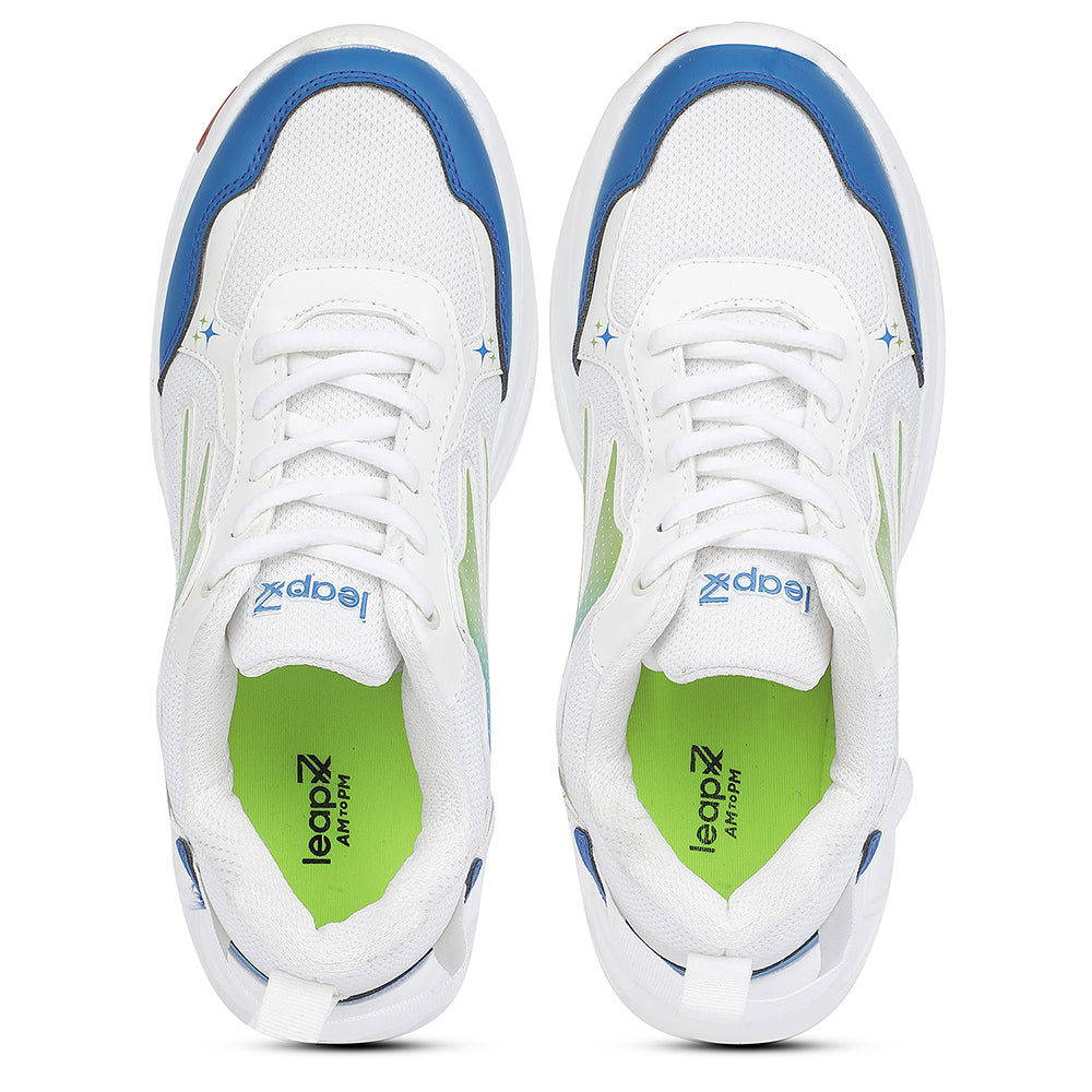 Buy Leap7x White Sports Non Lacing Velcro Walking Shoes