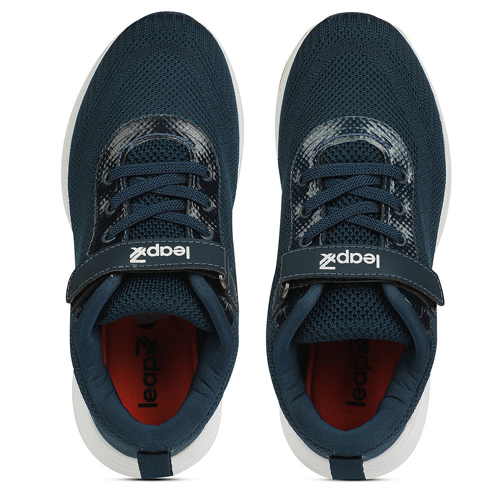 Buy LEAP7X Teal Blue Sports Non Lacing Walking Shoes for Kids