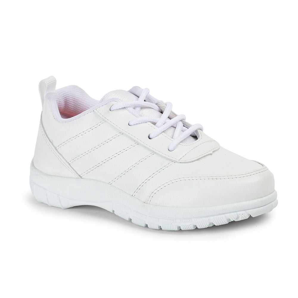 Prefect By Liberty Kids SCHOOL-PTM White School Lacing Shoes