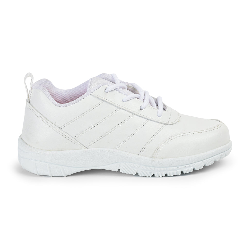 Prefect By Liberty Kids SCHOOL-PTM White School Lacing Shoes