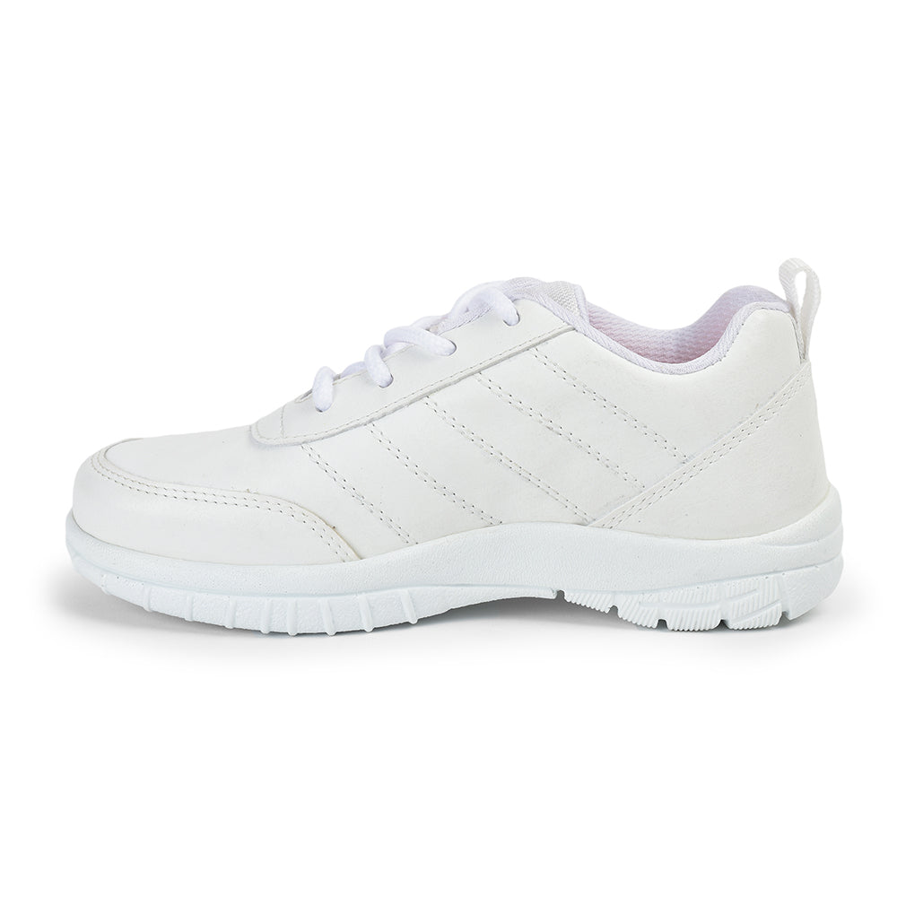 Prefect By Liberty Kids SCHOOL-PTM White School Lacing Shoes