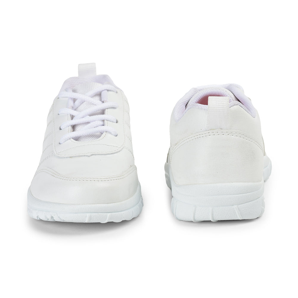 Prefect By Liberty Kids SCHOOL-PTM White School Lacing Shoes