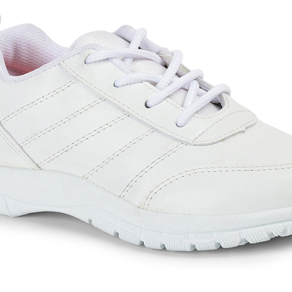 Prefect By Liberty Kids SCHOOL-PTM White School Lacing Shoes