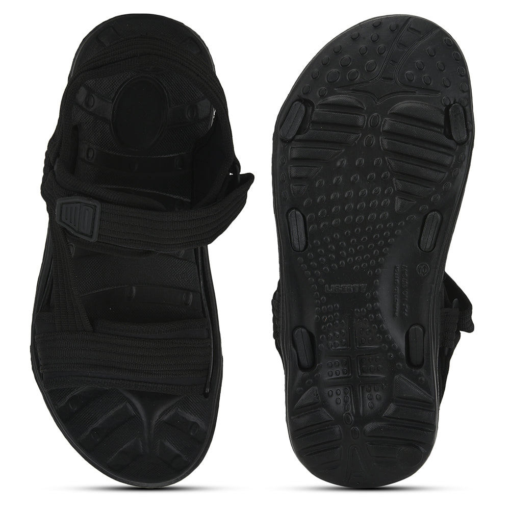 Gliders (Black) Casual Sandals For Men FIGHTER-N By Liberty