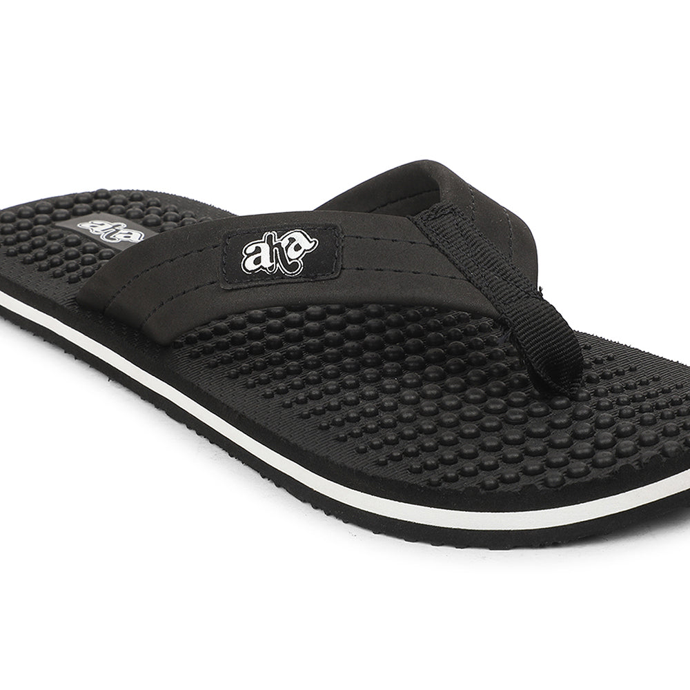 A-HA Black Casual Slipper For Men BEL-1 