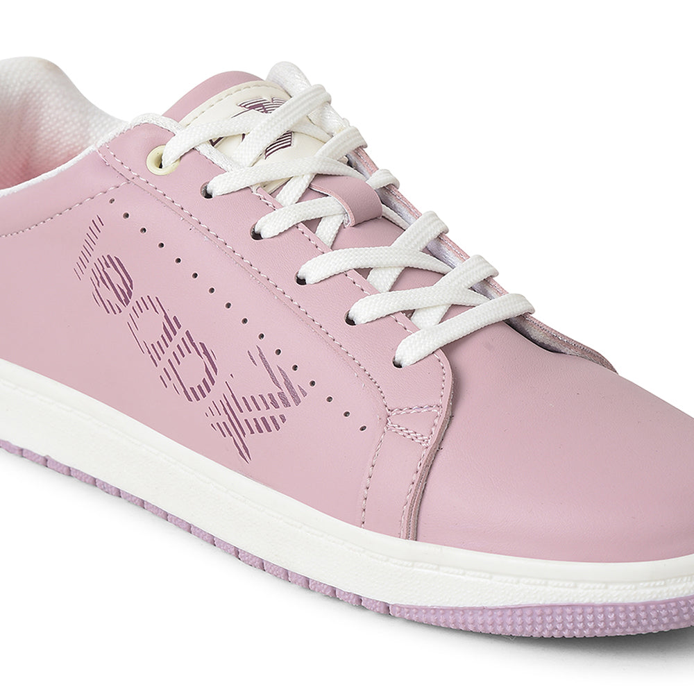 Leap7x Peach Casual Lacing Sneakers For Women ALLURE-1 