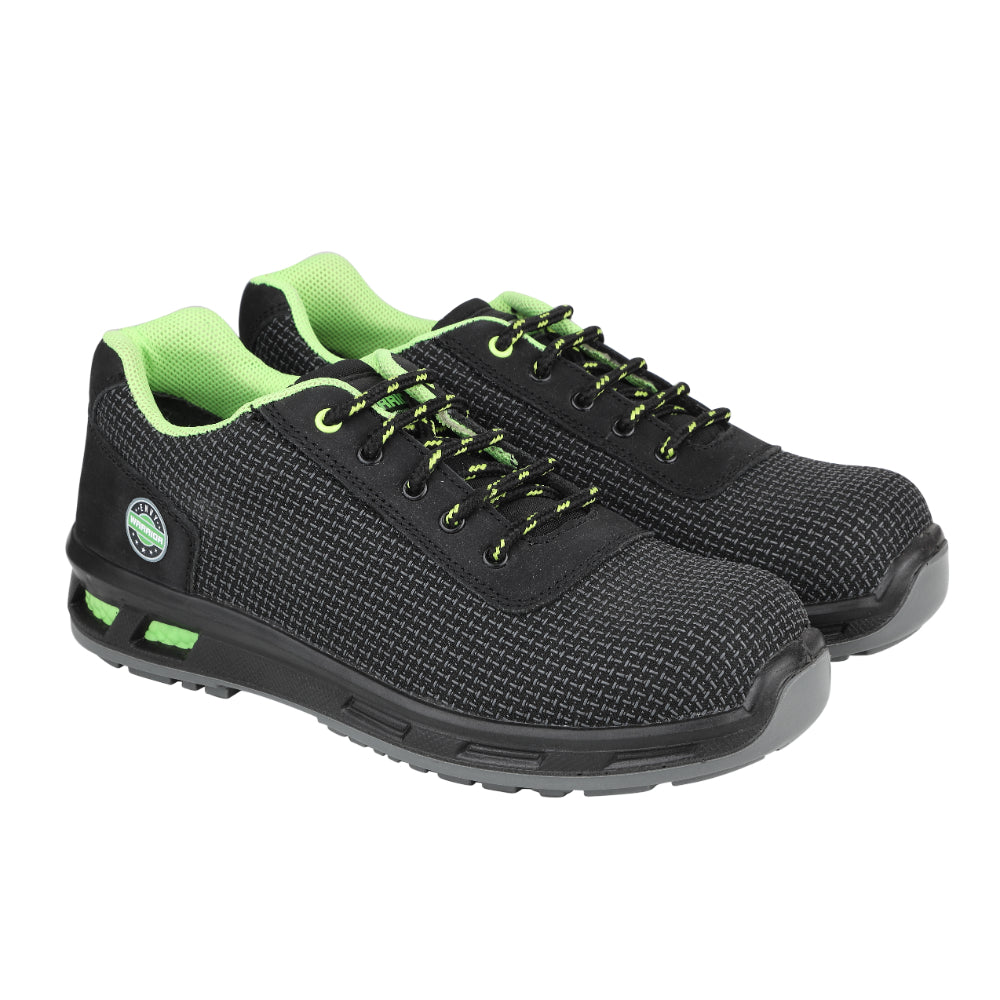 Warrior Green Safety Shoes for Men, Fibre Glass Toe, Light Weight Sigma By Liberty