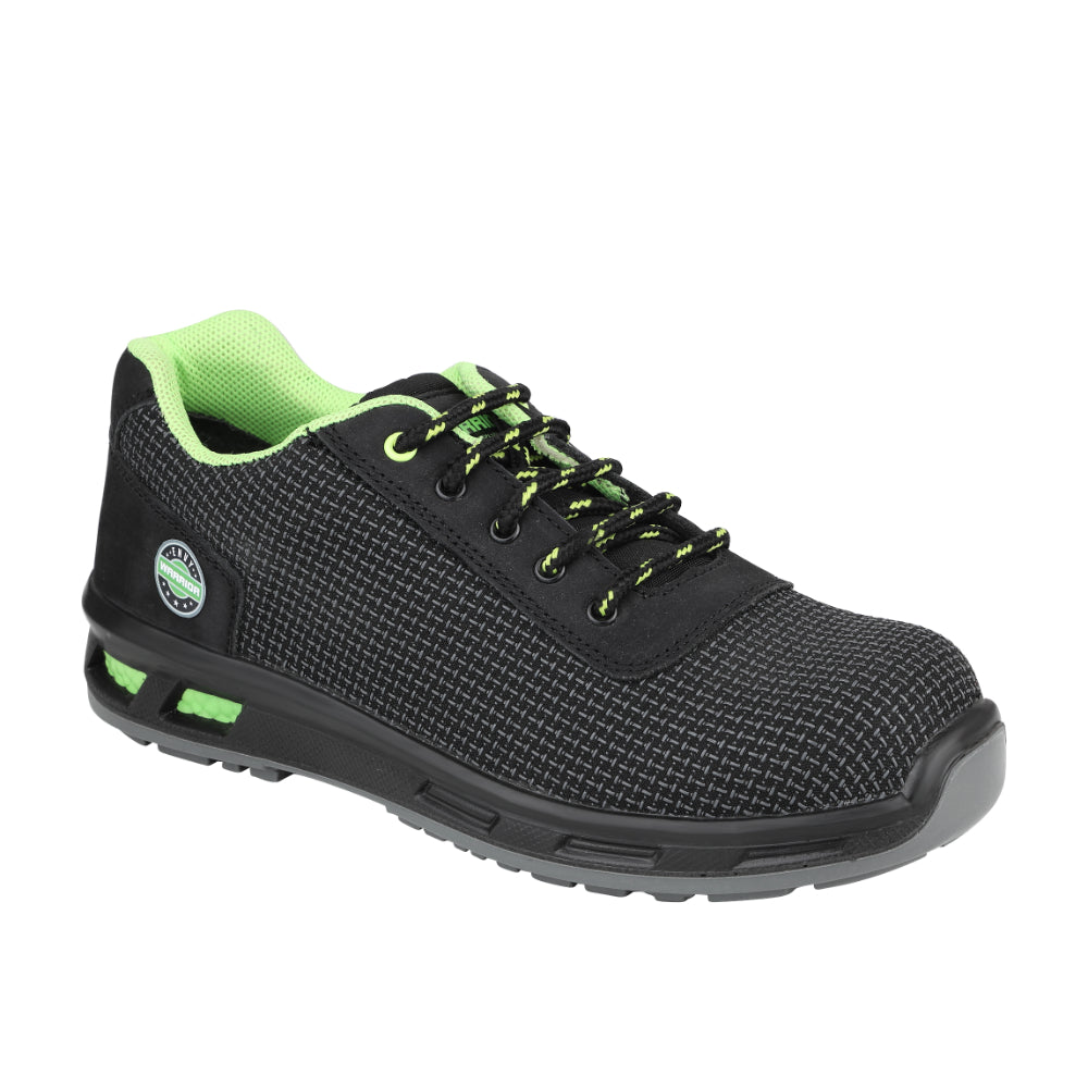 Warrior Green Safety Shoes for Men, Fibre Glass Toe, Light Weight Sigma By Liberty