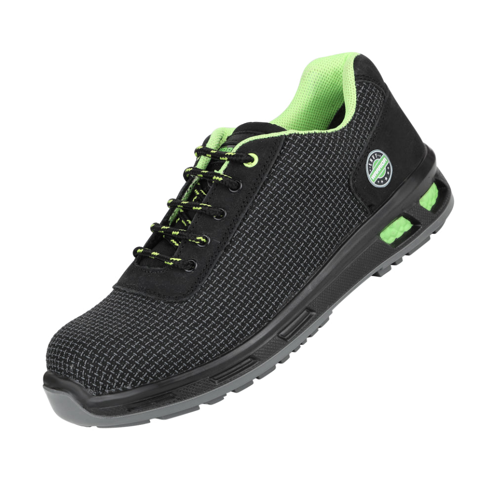 Warrior Green Safety Shoes for Men, Fibre Glass Toe, Light Weight Sigma By Liberty